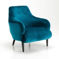 Кресло Из велюра Lipstick единый размер синий LA REDOUTE INTERIEURS  фото, kupilegko.ru